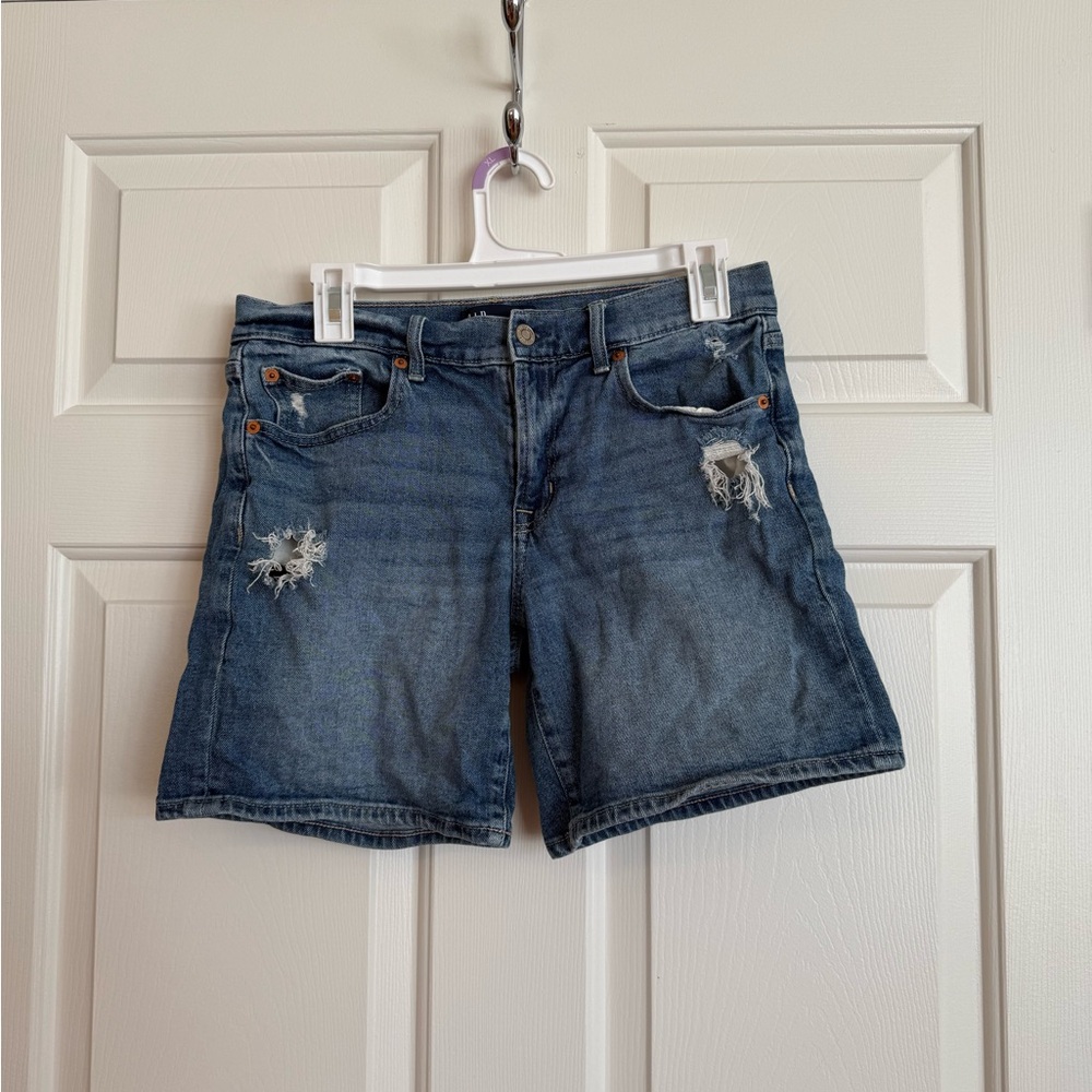 GAP Blue Distressed Jean Shorts